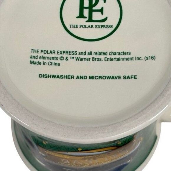 Polar Express Hot Chocolate Believe Ticket 3D Raised Design Coffee Mug Cup Train - Picture 9 of 10